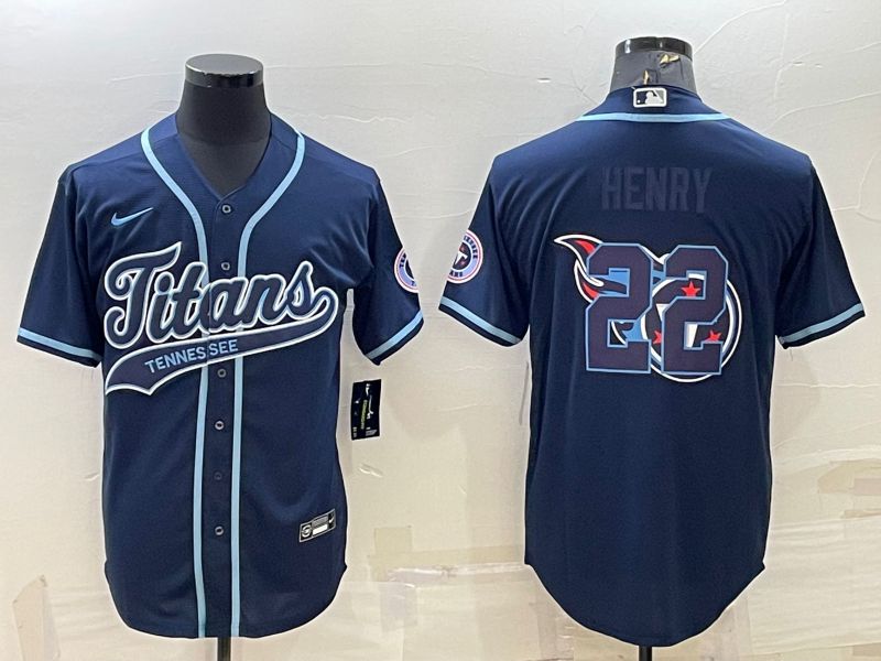 Men Tennessee Titans #22 Henry Blue 2022 Nike Co branded NFL Jersey->tennessee titans->NFL Jersey